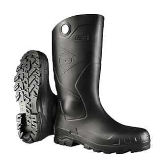 Dunlop Protective Footwear, Chesapeake steel toe Black Amazon, 100% Waterproof PVC, Lightweight and Durable, 8677677.12, Size 12 US