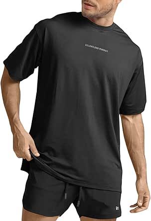 YawYews Men’s Fashion Athletic T-Shirts Short Sleeve Casual Tee Plain Loose Workout Gym Streetwear Shirts
