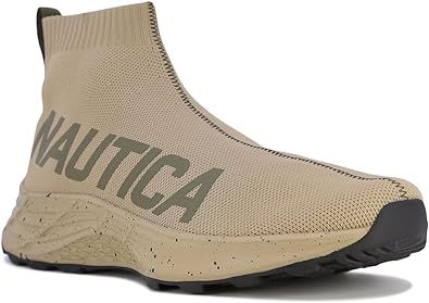Nautica Men's High Sock Sneaker with Enhanced Ankle Support | Slip-On & Lace-Up Design for Comfort and Style